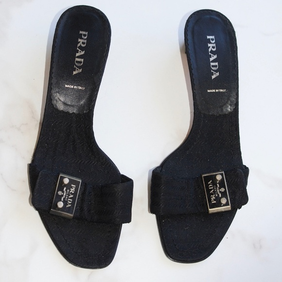 PRADA BLACK HEELS - Picture 1 of 4